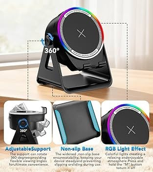 4-in-1 Wireless Induction Speaker with RGB Lights