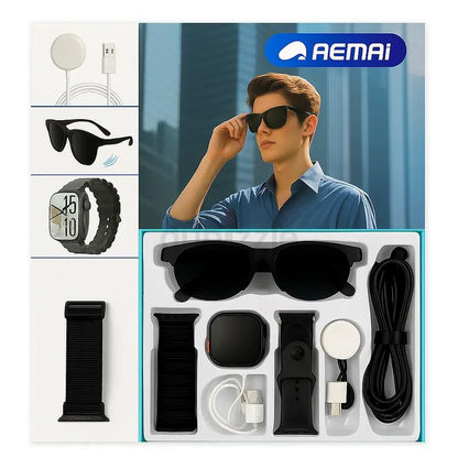 RM43 Combo Set – Smartwatch + Sunglasses + Accessories (6-in-1 Kit)